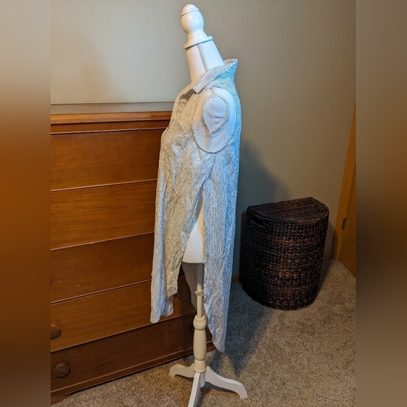 Blu Pepper beach vacation cover up STRIPE SIDE SLITS Delicate Flow Sz Small - Picture 5 of 13